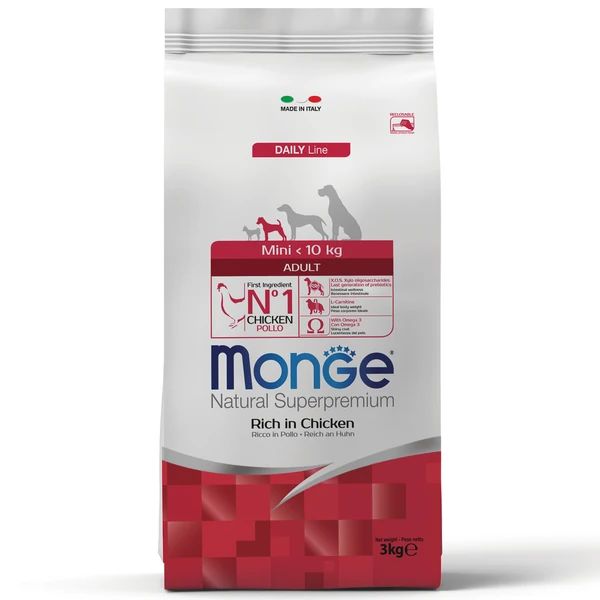 Monge: Dog Mini, корм для взрослых собак мелких пород, 3 кг
