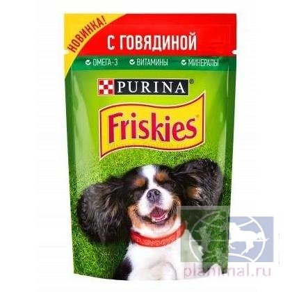 Friskies: Консервы для взрослых собак c говядиной в подливе, 85 гр.