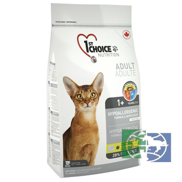 1st Choice HYPOALLERGENIC гипоаллергенный сухой корм для кошек (с уткой и картофелем), 5,44 кг