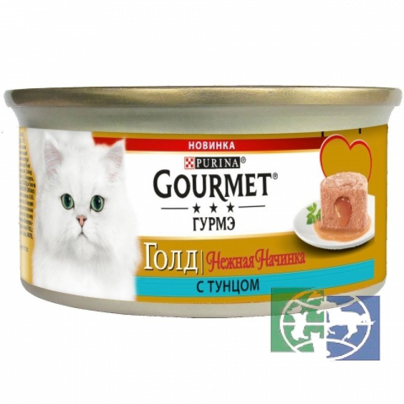Гурме голд консервированный корм для кошек Нежная начинка с тунцом, 85 гр.
