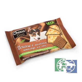 Веда: «CHOCO DOG печенье в молочном шоколаде», лакомство д/собак в шоу-боксе, 14 шт. по 30 г., 1 шт.