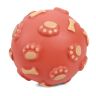 Triol:Игрушка для собак, из цельнолитой резины, Мяч с лапками и косточками, со звуком, d=75 мм
