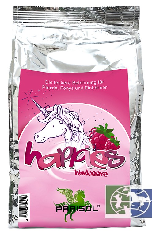 PARISOL happies Himbeere *Unicorn Edition* Лакомство  Малина "Единорог" для лошадей, 1 кг