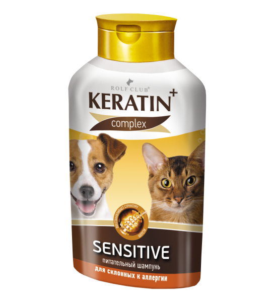 Экопром: Рольф Клуб Кератин KeratinComplex Sensitive для собак и кошек, склонных к аллергии, 400 мл
