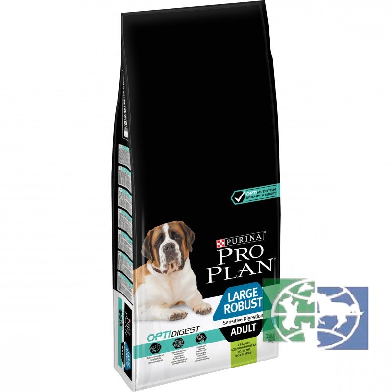 Сухой корм Purina Pro Plan для собак крупных пород с мощным телосложением с чувствительным пищеварением, ягнёнок, 14 кг