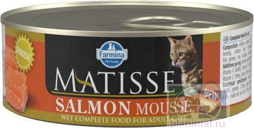 Корм влажный Matisse Mousse Salmon, мусс с лососем для взрослых кошек, 85 гр.