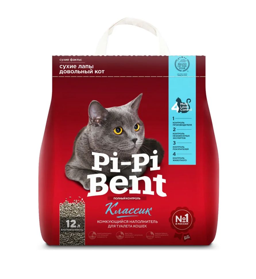 Pi-Pi-Bent: "Classic", комкующийся наполнитель, для кошек, 5 кг