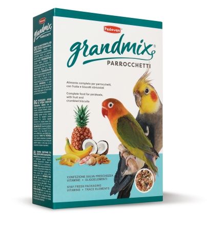 Padovan GRANDMIX Parrocchetti комплексный корм для средних попугаев: неразлучники, кареллы, 850 гр.