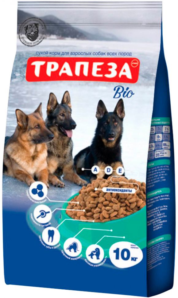 Трапеза "Био" сухой корм для собак с нормальной активностью, 10 кг
