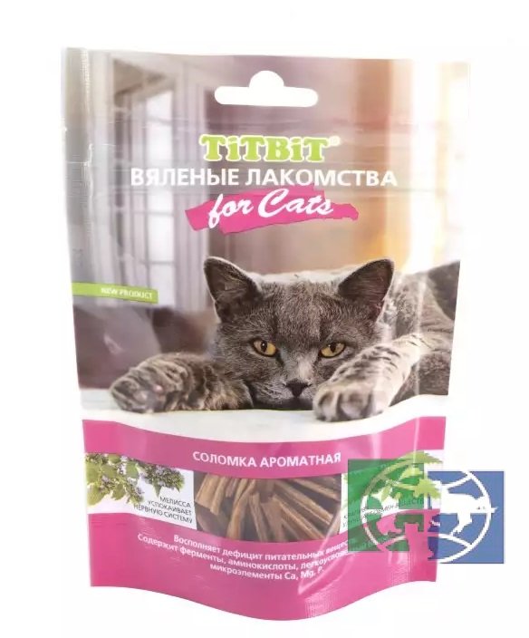 TiTBiT: Вяленые лакомства Соломка ароматная говяжья для кошек 40 гр.