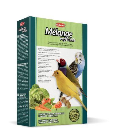 Padovan MÉLANGE Vegetable дополнительный пюреобразный корм с овощами для зерноядных птиц, 300 гр.