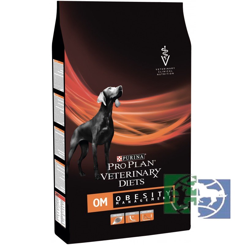 Сухой корм Purina Pro Plan Veterinary Diets OM для взрослых собак всех пород с ожирением, пакет, 3 кг