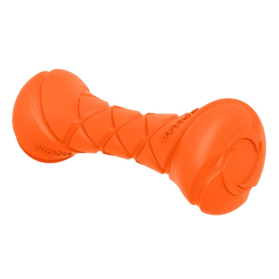PitchDog: Игровая гантель для апортировки, длина 19 см, диаметр 7 см, оранжевая, для собак
