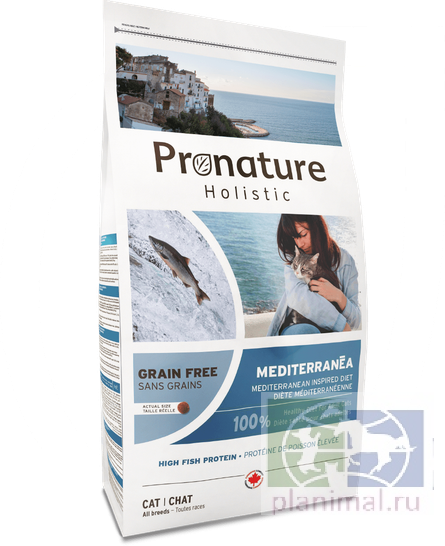 Pronature Holistic Grain Free «Средиземноморское Меню» беззерновой корм для кошек, сельдь/лосось, 340 гр.