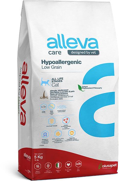 Alleva Care Hypoallergenic Low Grain сухой диетический корм для взрослых кошек 5 кг