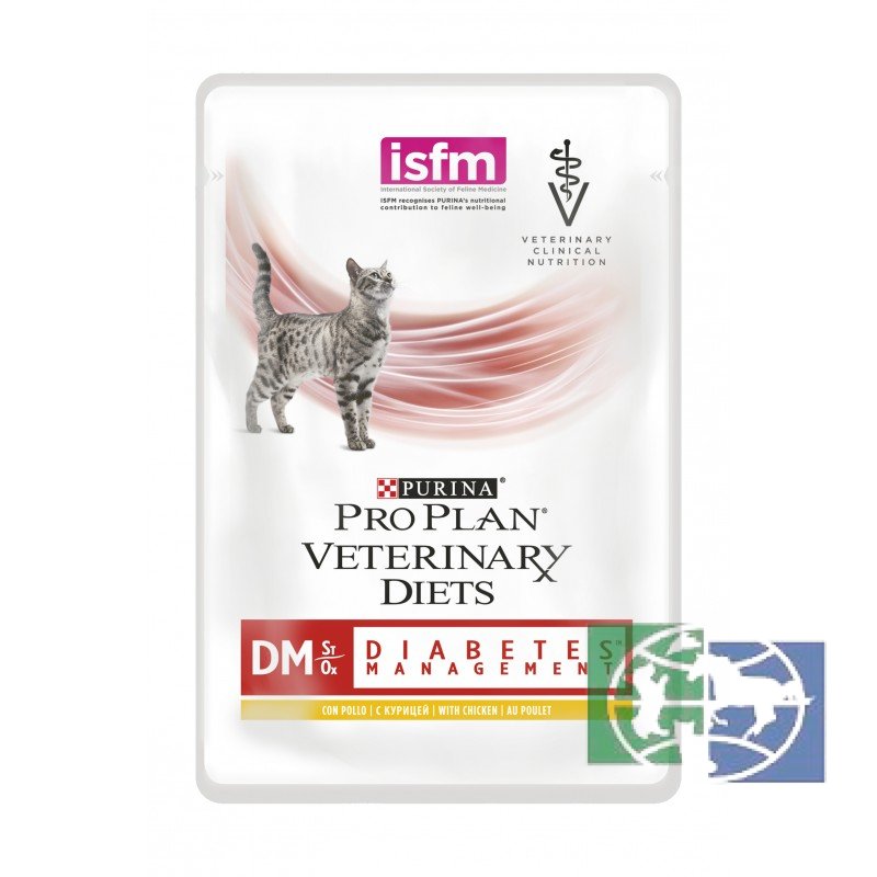 Консервы Purina Pro Plan Veterinary Diets DM для кошек с диабетом, курица, пауч, 85 гр.