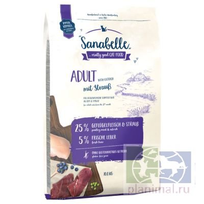 Sanabelle Adult со страусом сухой корм для кошек 10 кг