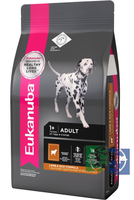 EUK Dog корм взрослых собак с чувствительной пищеварительной системой и кожей на ягненке , 12 кг 