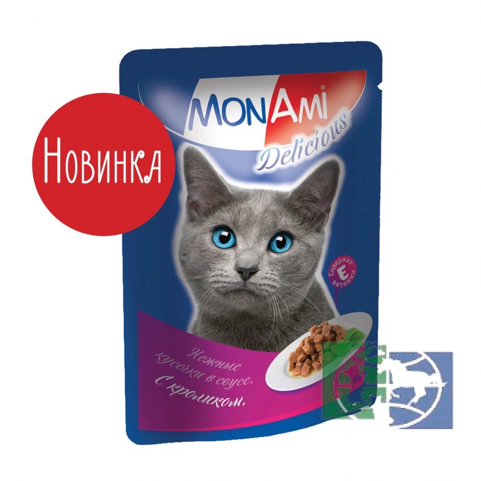 Монами: влажный корм для кошек с кроликом. пауч, 85 гр.