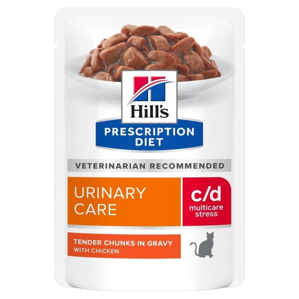 Hill's: Prescription Diet c/d Multicare Urinary Stress, влажный диетический корм при профилактике цистита и мкб, для кошек, с курицей, 85 г