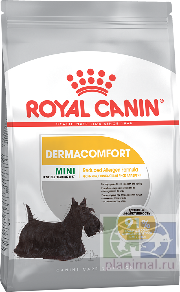 RC MINI DERMACOMFORT Корм для собак с раздраженной и зудящей кожей, 1 кг