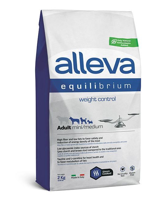 Alleva: Эквилибриум, корм для мелких и средних собак, для контроля веса, 2 кг