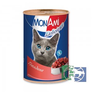 Монами: консервы для кошек с говядиной, 350 гр.