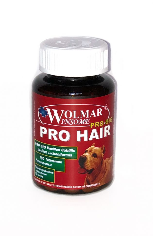 Wolmar Winsome Pro Bio Pro Hair для собак для кожи и шерсти собак, 180 табл