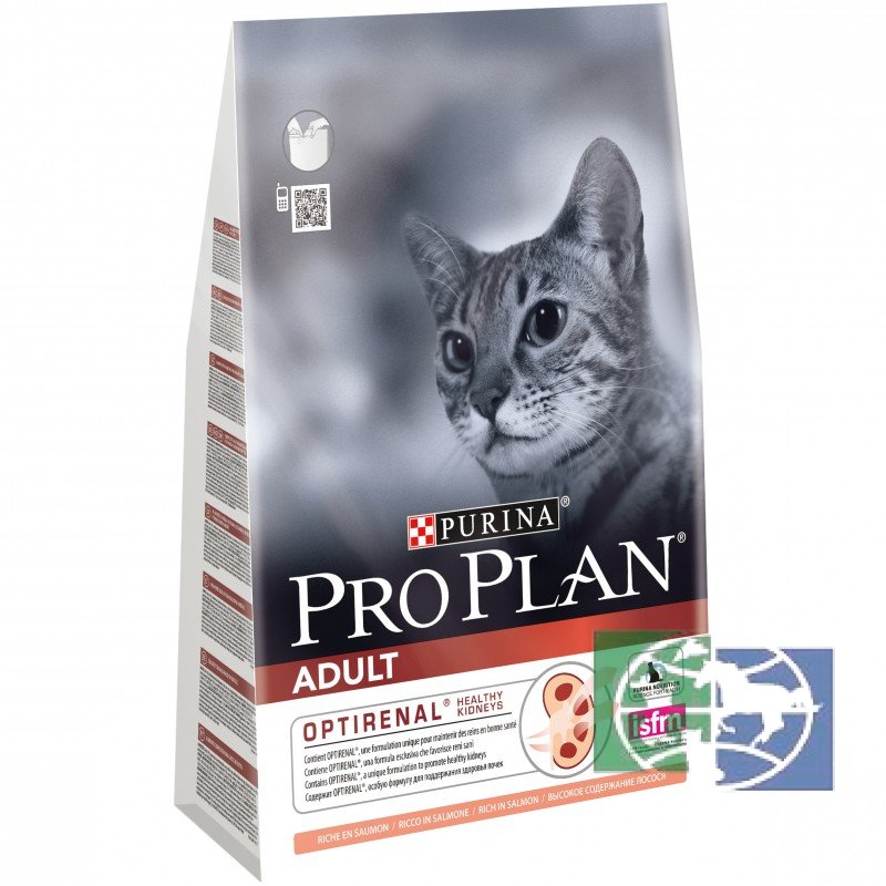Сухой корм для взрослых кошек Purina Pro Plan Adult, лосось, пакет, 3 кг