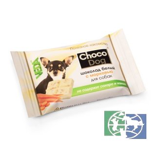 Веда: “CHOCO DOG шоколад белый с морковью» лакомство д/собак в шоу-боксе, 40*15 гр., 1 шт.