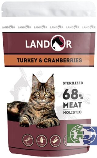 Консервы Landor Cat индейка с клюквой для стерилизованных кошек, 85 гр.