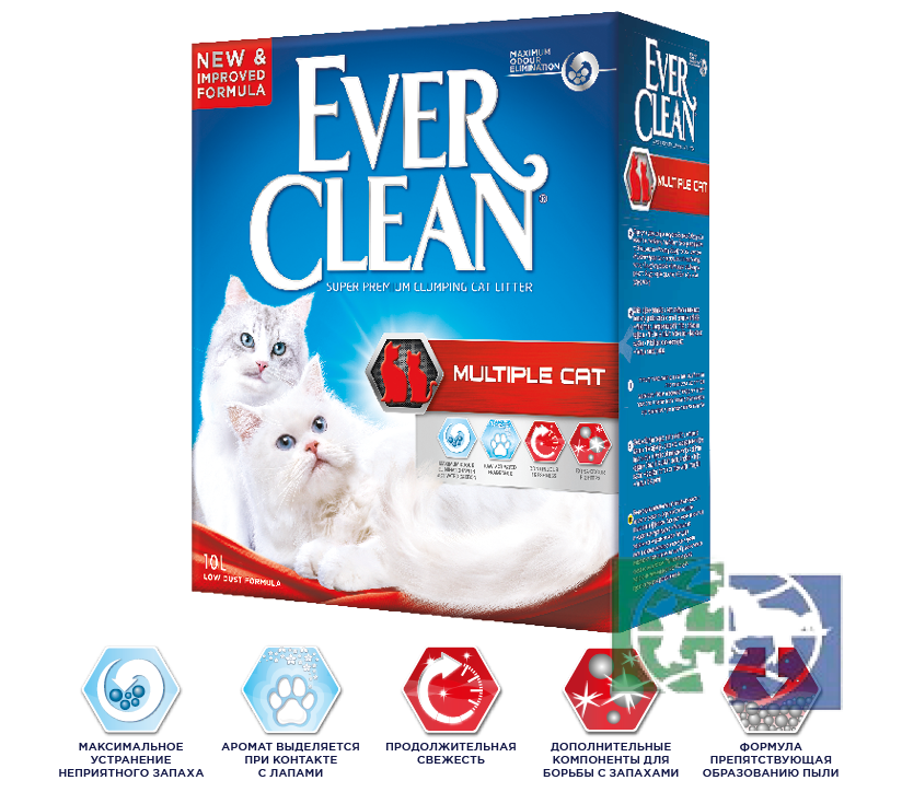 Ever Clean Multiple Cat - комкующийся наполнитель  для нескольких кошек  6 л.