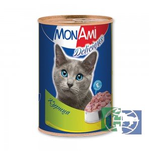 Монами: консервы для кошек с цыпленком, 350 гр.