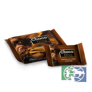 Веда: «CHOCO DOG® шоколад молочный» лакомство д/собак в шоу-боксе 40 шт по 15 гр., цена за 1 шт.