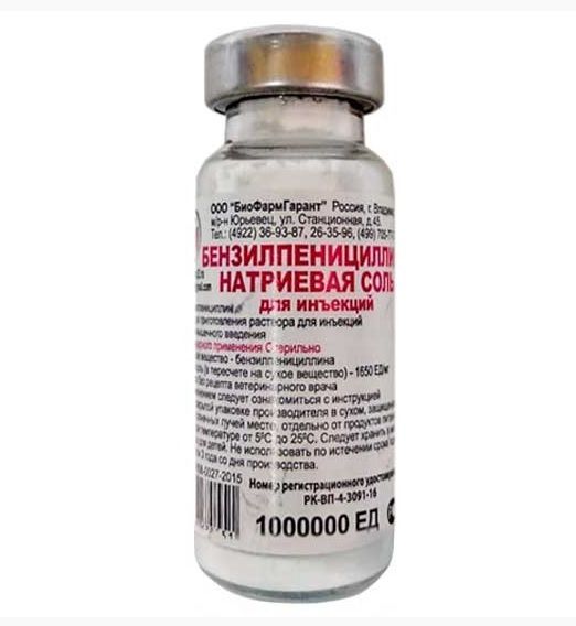 БиоФармГарант: Бензилпенициллина натриевая соль, для инъекций, 1 млн. ЕД