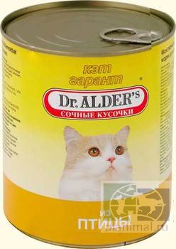 Dr. Alder's Kat Garant консервы д/кошек сочные кусочки из птицы в соусе, 415 гр.