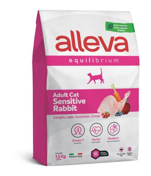 Корм для взрослых кошек Аллева Эквилибриум Сенситив с кроликом 0,4 кг