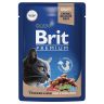 Brit: Premium, Пауч для взрослых стерилизованных кошек, Куриная печень, в соусе, 85 гр.