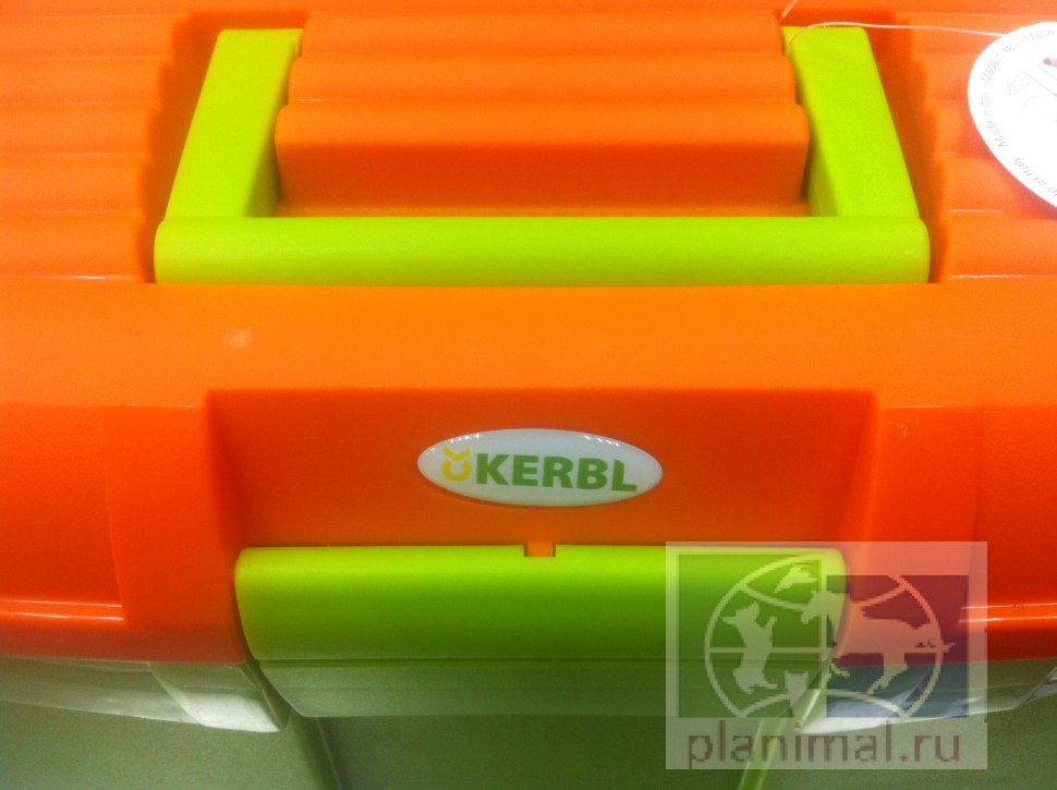 Kerbl: Контейнер для щеток, салатовый с оранжевой крышкой, арт. 32994