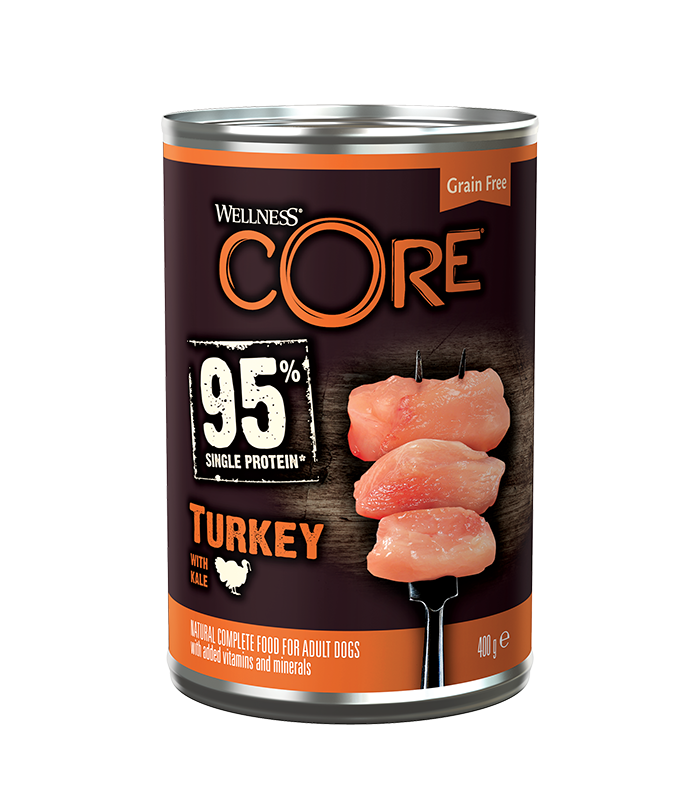 Wellness Core 95 консервы из индейки с капустой для взрослых собак 400 г