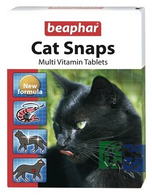Beaphar: Кормовая мультивитаминная  добавка Cat Snaps для кошек с таурином и биотином, 75 табл.