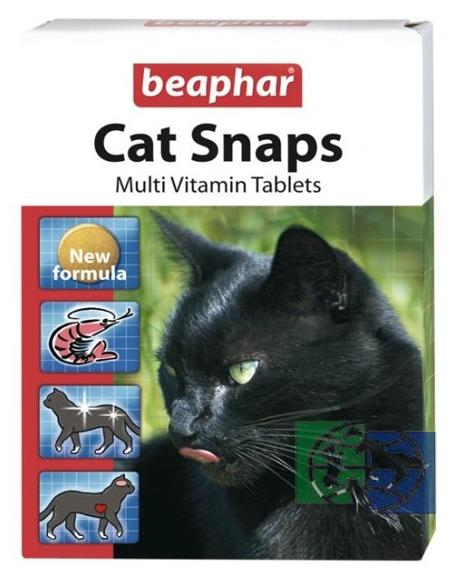 Beaphar: Кормовая мультивитаминная  добавка Cat Snaps для кошек с таурином и биотином, 75 табл.