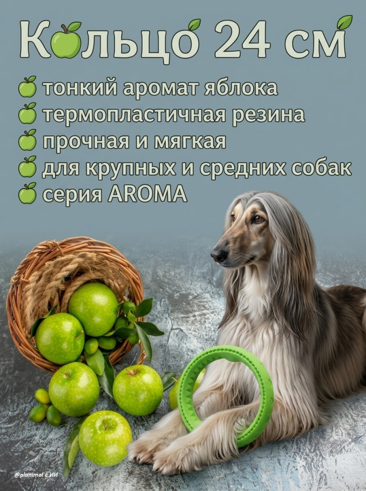 Triol: Игрушка для собак из термопластичной резины Кольцо, 24 см, серия AROMA, яблоко, 12191126
