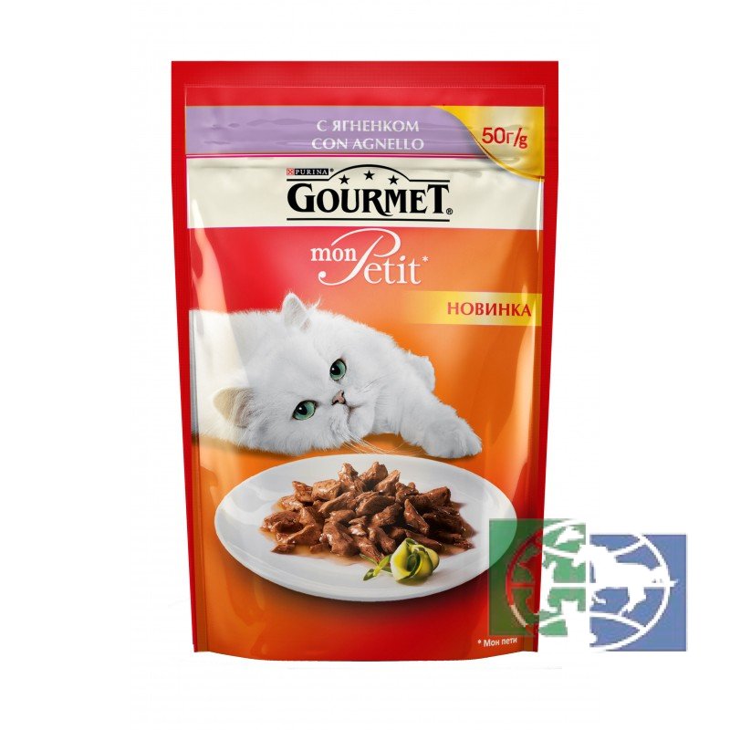 Консервы для кошек Purina Gourmet Mon Petit, ягнёнок, пауч, 50 гр.