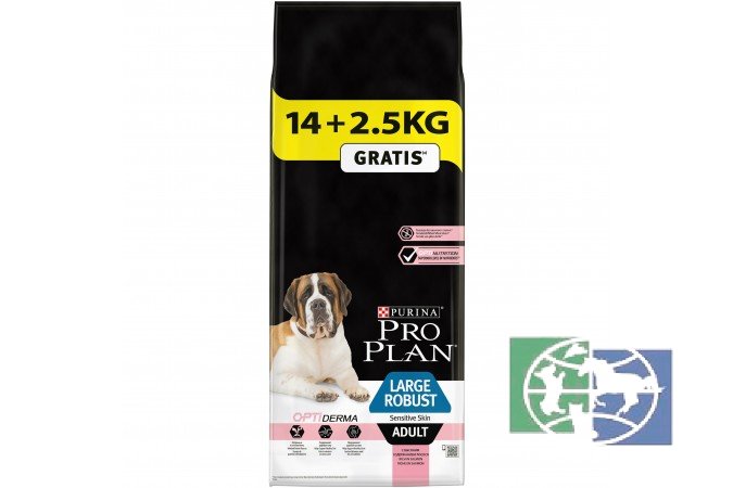 Сухой корм Purina Pro Plan для собак крупных пород с мощным телосложением с чувствительным пищеварением, лосось, 16,5 кг