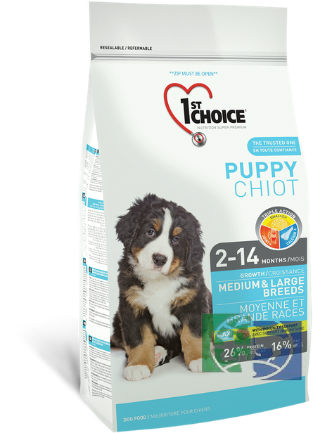 1st Choice Puppy сухой корм для щенков средних и крупных пород (с курицей), 15 кг