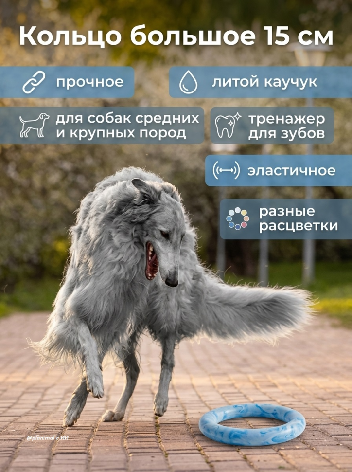 Gamma: Игрушка для собак из резины Кольцо большое, 15 см, литой каучук, 12192001