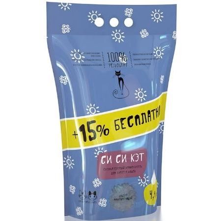 СиСиКэт Силикагелевый наполнитель для кошек и котят, 4,4 л, + 15 % в подарок
