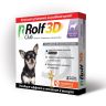 Rolf Club: капли 3D от клещей и блох для собак до 4 кг, капли на холку, 3 тюбик-пипетки, 0,5 мл