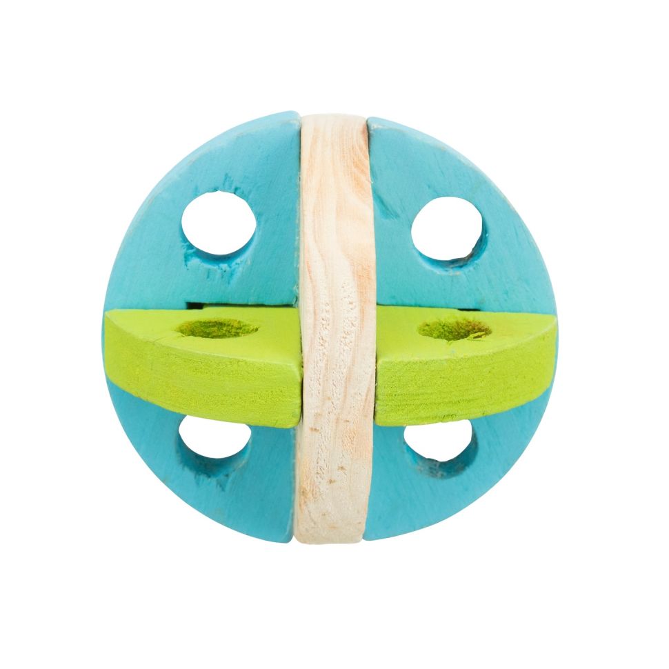 Trixie: Мяч для игр и лакомства, для грызунов, дерево, можно наполнять лакомствами, 8,5 см